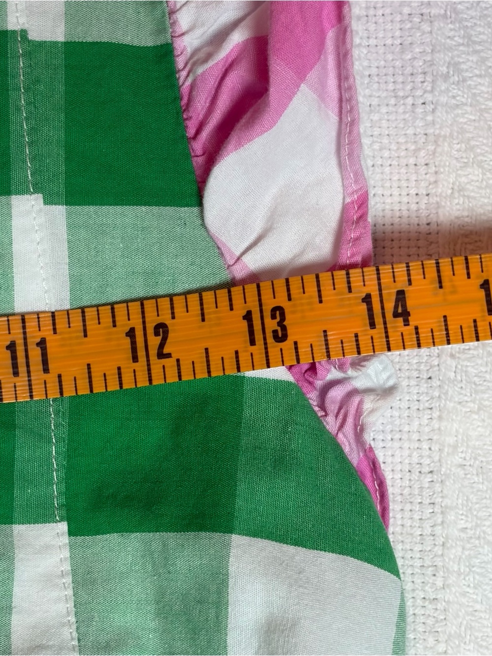 Gingham Dress Size Small Green Pink White Cotton Fit & Flare Preppy Summer Aura - Picture 6 of 8